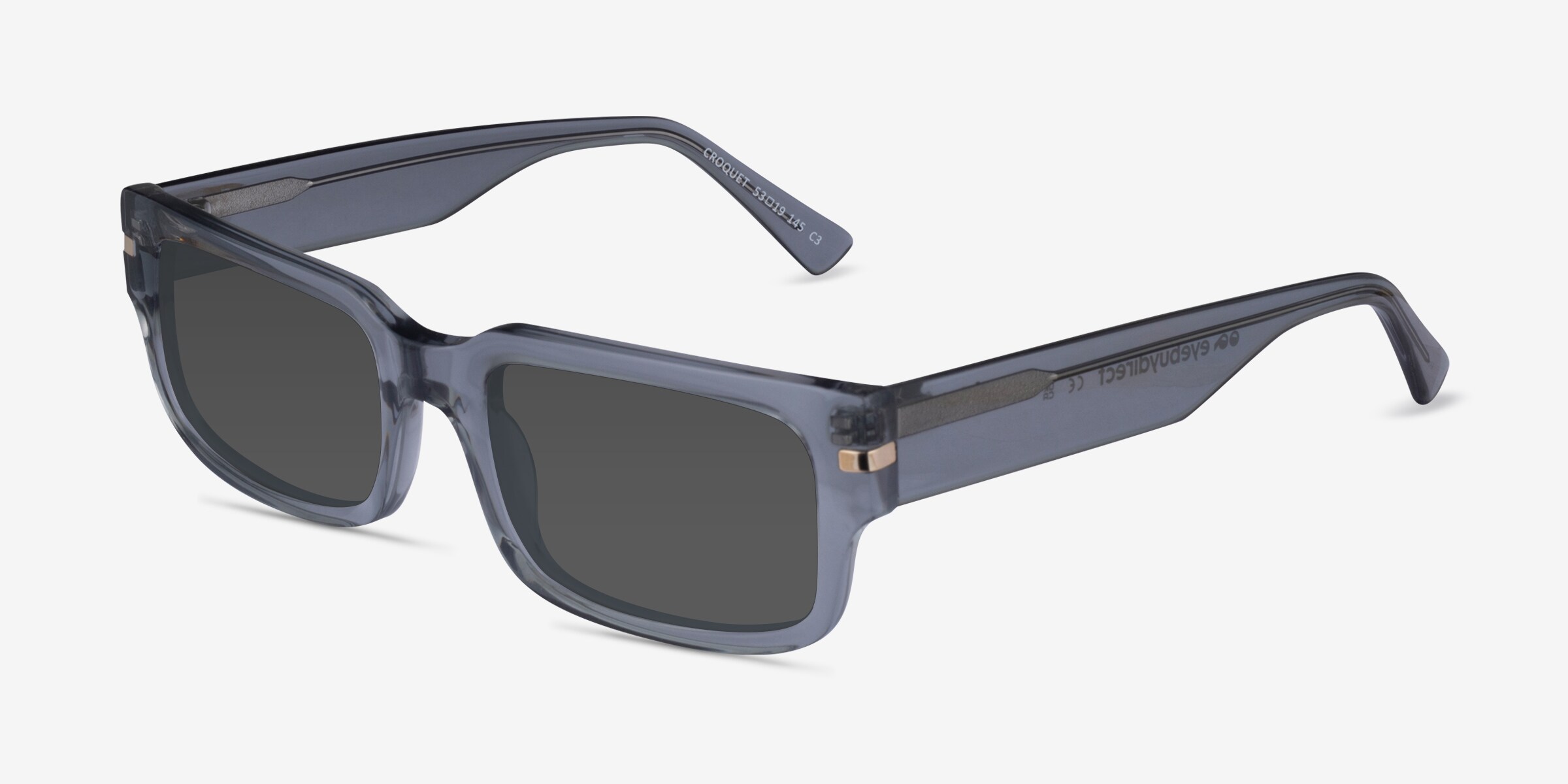 Croquet - Rectangle Crystal Blue Frame Prescription Sunglasses