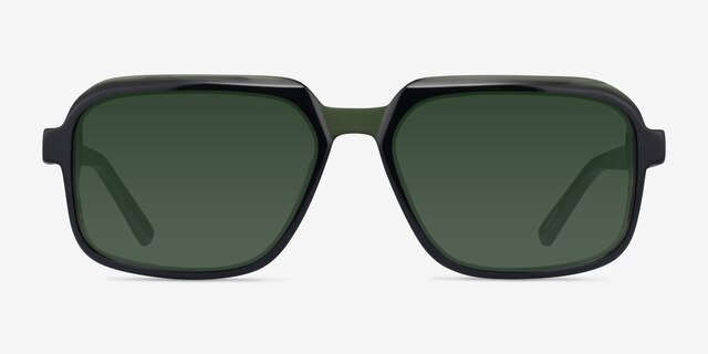 Social Green AcetateSunglass Frames from EyeBuyDirect, Front View