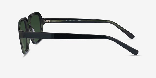 Social Green AcetateSunglass Frames from EyeBuyDirect, Side View