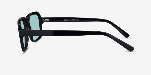 Social Black AcetateSunglass Frames from EyeBuyDirect, Side View