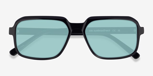Social Black AcetateSunglass Frames from EyeBuyDirect, Closed View