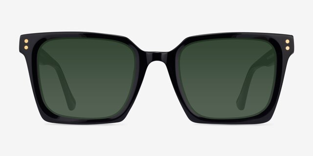 Cabana Solid Black AcetateSunglass Frames from EyeBuyDirect, Front View