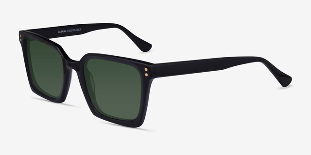 Cabana Solid Black AcetateSunglass Frames from EyeBuyDirect, Angle View