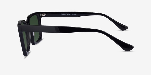 Cabana Solid Black AcetateSunglass Frames from EyeBuyDirect, Side View