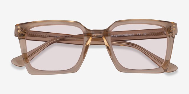 Cabana Translusant Beige AcetateSunglass Frames from EyeBuyDirect, Closed View