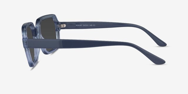 Resort Clear Blue AcetateSunglass Frames from EyeBuyDirect, Side View