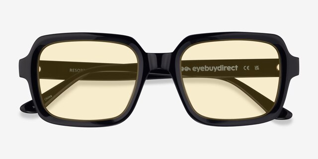 Resort Black AcetateSunglass Frames from EyeBuyDirect, Closed View