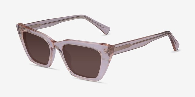 Natalie Crystal Nude AcetateSunglass Frames from EyeBuyDirect, Angle View