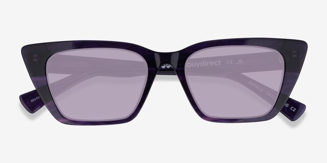 Natalie Purple AcetateSunglass Frames from EyeBuyDirect, Closed View