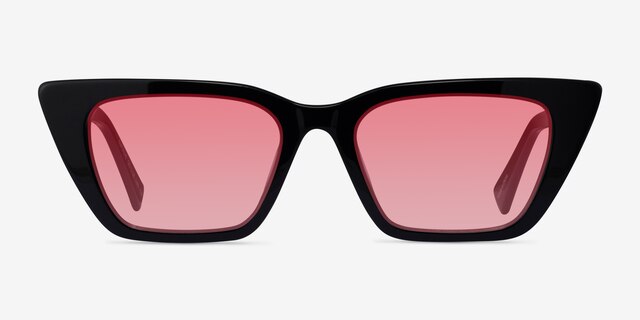Natalie Shiny Black AcetateSunglass Frames from EyeBuyDirect, Front View