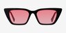 Natalie Shiny Black AcetateSunglass Frames from EyeBuyDirect, Front View