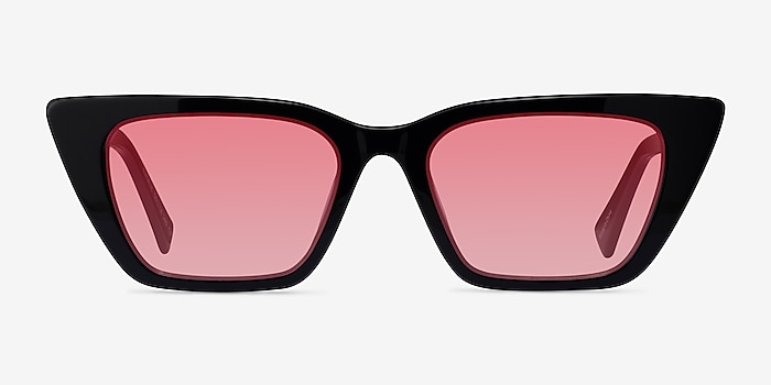Natalie Shiny Black Acetate Sunglass Frames from EyeBuyDirect