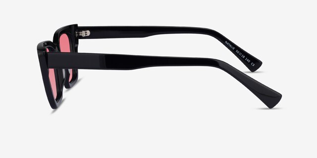 Natalie Shiny Black AcetateSunglass Frames from EyeBuyDirect, Side View