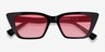 Natalie Shiny Black AcetateSunglass Frames from EyeBuyDirect, Closed View