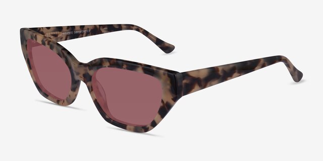 Celeste Ivory Tortoise AcetateSunglass Frames from EyeBuyDirect, Angle View