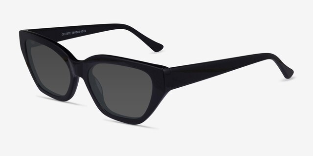 Celeste Black AcetateSunglass Frames from EyeBuyDirect, Angle View