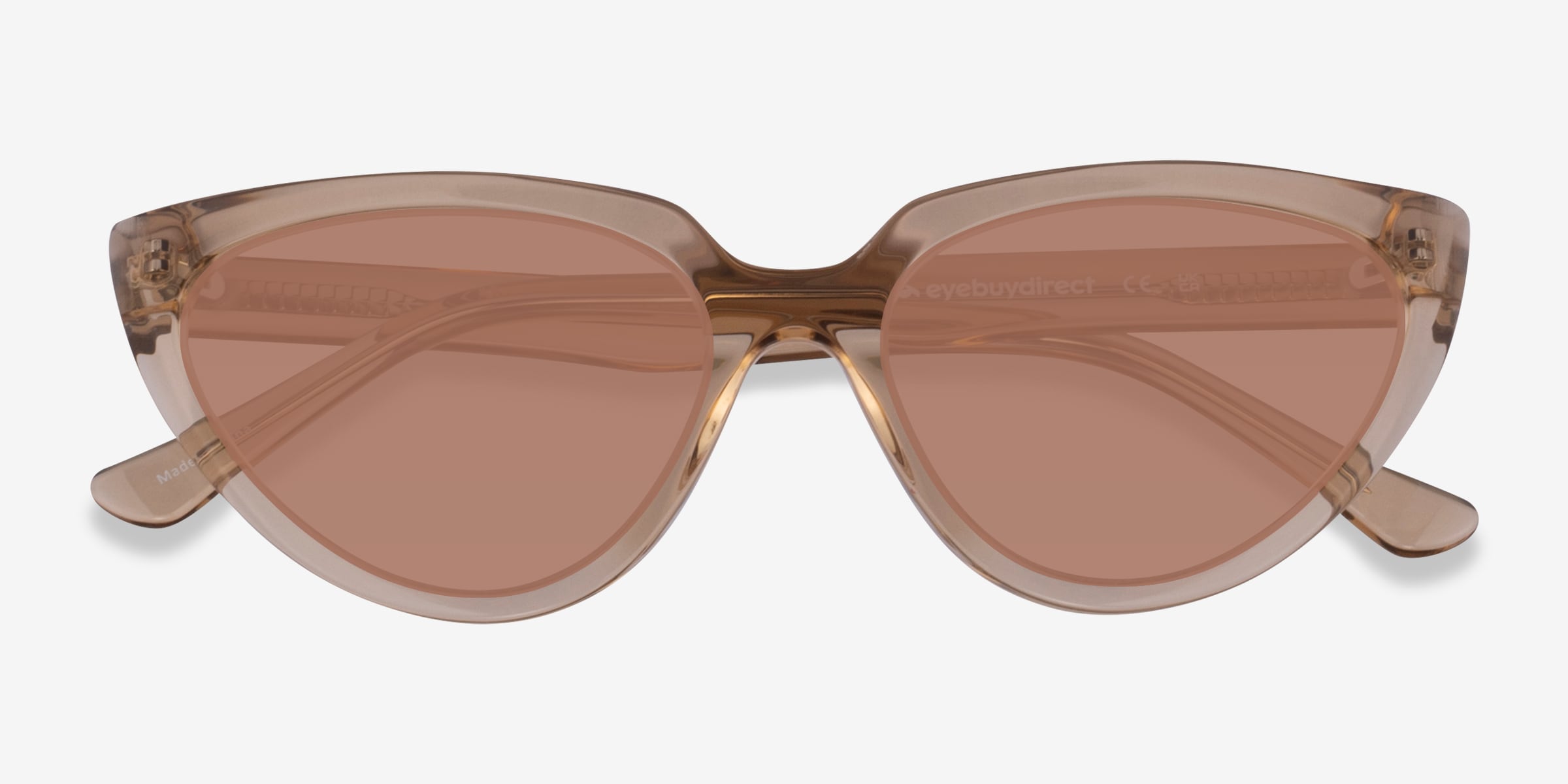 Ariana - Cat Eye Champagne Frame Sunglasses For Women | Eyebuydirect