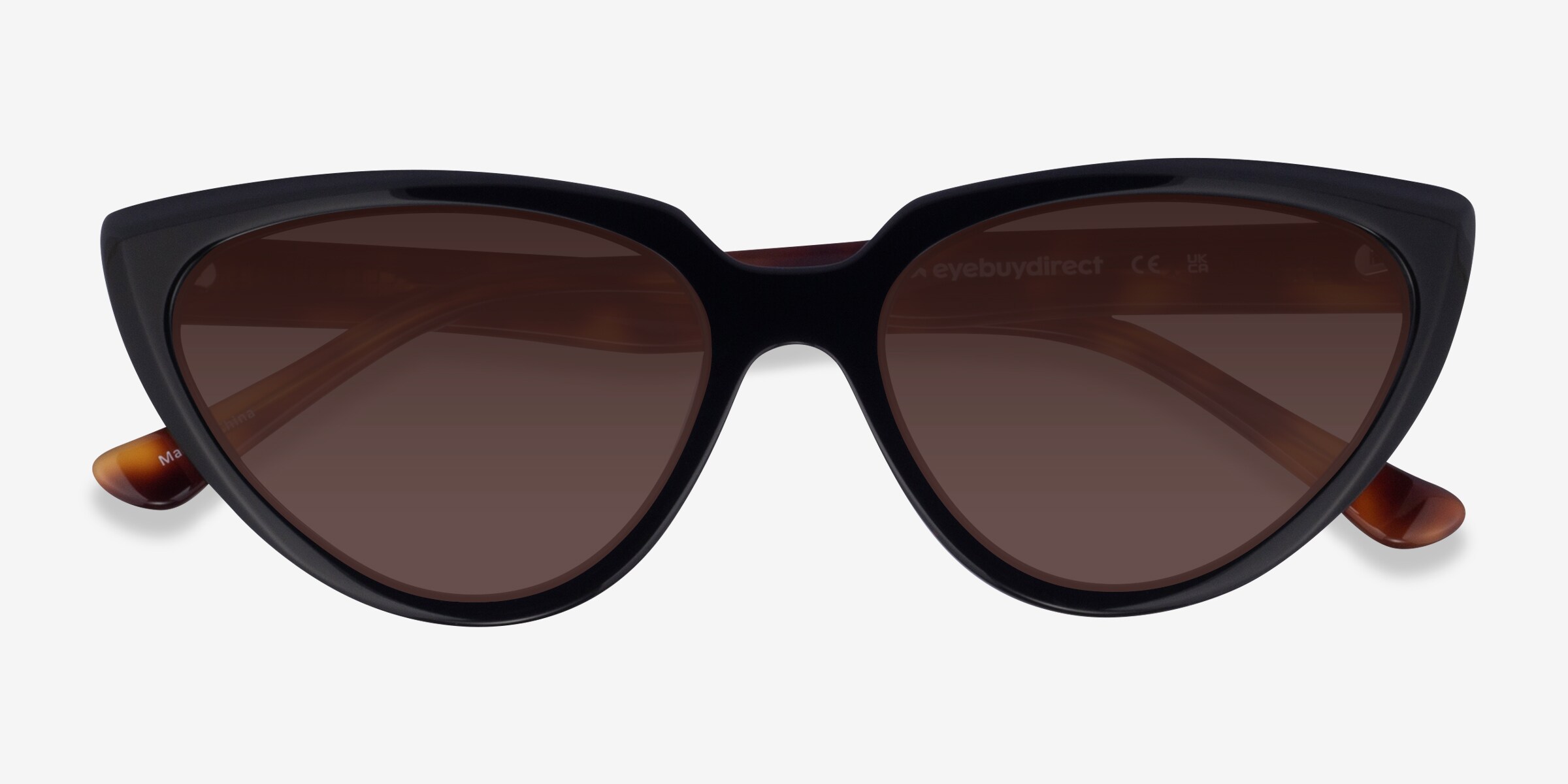 Ariana - Cat Eye Dark Tortoise Frame Sunglasses For Women