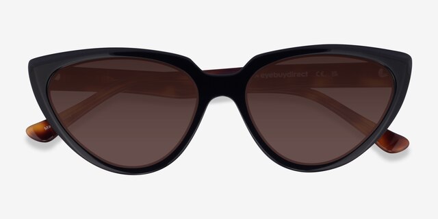Ariana Dark Tortoise AcetateSunglass Frames from EyeBuyDirect, Closed View