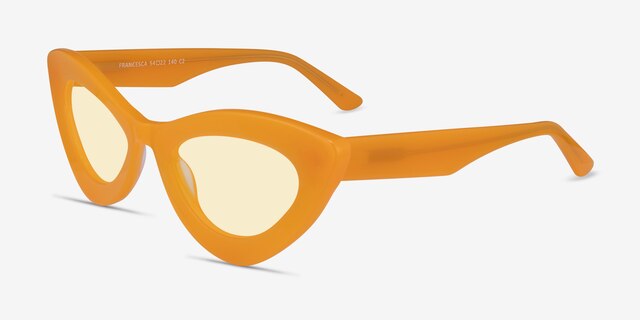 Francesca Crystal Yellow AcetateSunglass Frames from EyeBuyDirect, Angle View