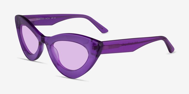 Francesca Crystal Purple AcetateSunglass Frames from EyeBuyDirect, Angle View