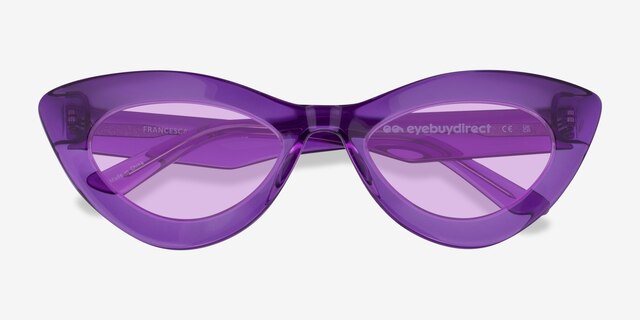 Francesca Crystal Purple AcetateSunglass Frames from EyeBuyDirect, Closed View