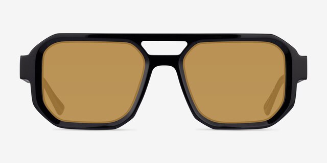 Modernist Black AcetateSunglass Frames from EyeBuyDirect, Front View