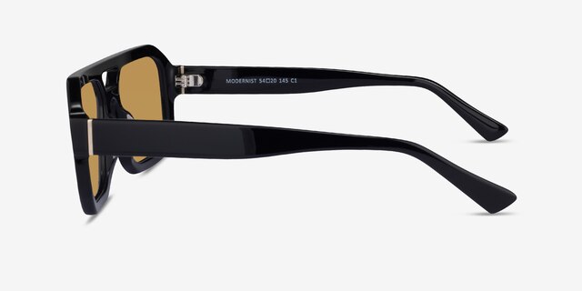 Modernist Black AcetateSunglass Frames from EyeBuyDirect, Side View