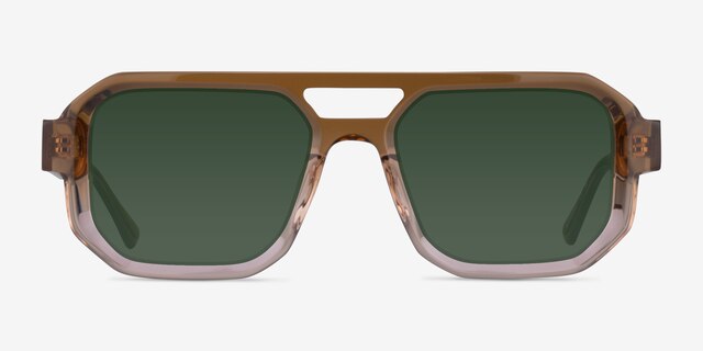 Modernist Gradient Brown Crystal AcetateSunglass Frames from EyeBuyDirect, Front View