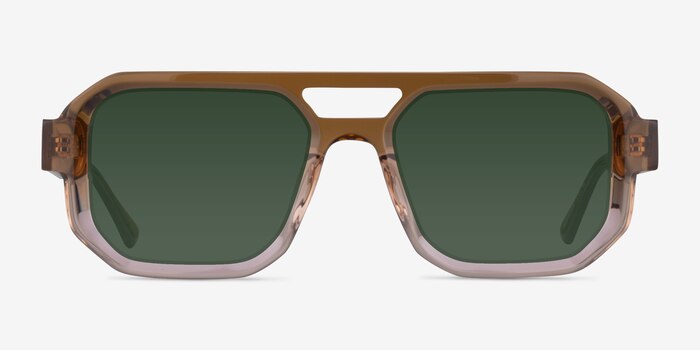 Modernist Gradient Brown Crystal Acetate Sunglass Frames from EyeBuyDirect