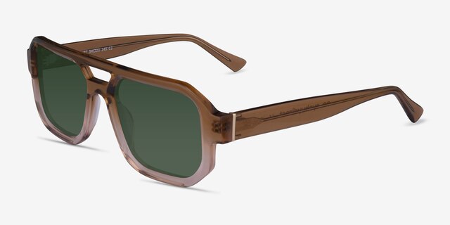 Modernist Gradient Brown Crystal AcetateSunglass Frames from EyeBuyDirect, Angle View