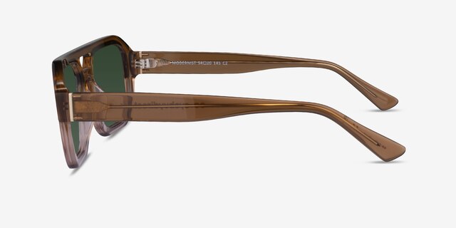 Modernist Gradient Brown Crystal AcetateSunglass Frames from EyeBuyDirect, Side View