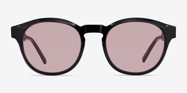 Flamingo Black AcetateSunglass Frames from EyeBuyDirect, Front View