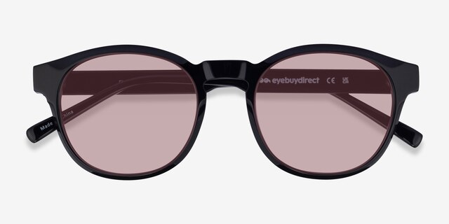 Flamingo Black AcetateSunglass Frames from EyeBuyDirect, Closed View
