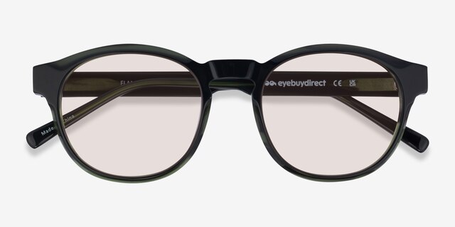 Flamingo Green AcetateSunglass Frames from EyeBuyDirect, Closed View