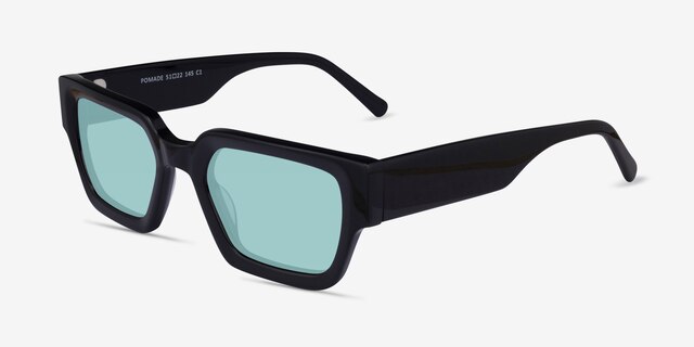 Pomade Black AcetateSunglass Frames from EyeBuyDirect, Angle View