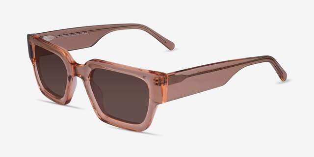 Pomade Translusant Peach AcetateSunglass Frames from EyeBuyDirect, Angle View