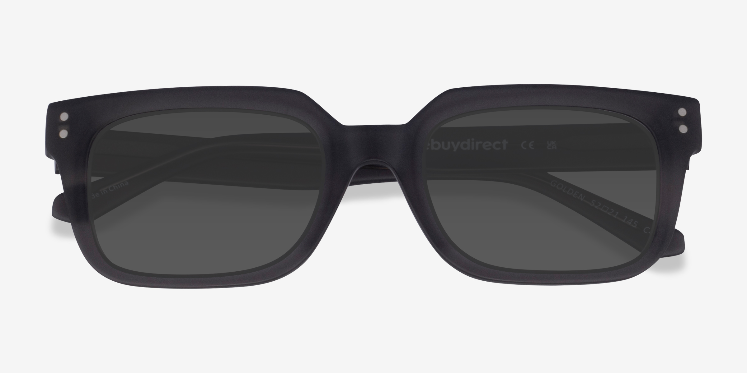 Golden Rectangle Matte Gray Frame Prescription Sunglasses