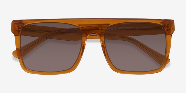 Matz Clear Brown AcetateSunglass Frames from EyeBuyDirect, Closed View