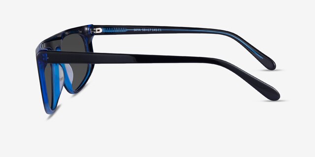 Skya Bilayer Black Blue AcetateSunglass Frames from EyeBuyDirect, Side View
