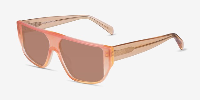 Lina Gradient Orange AcetateSunglass Frames from EyeBuyDirect, Angle View