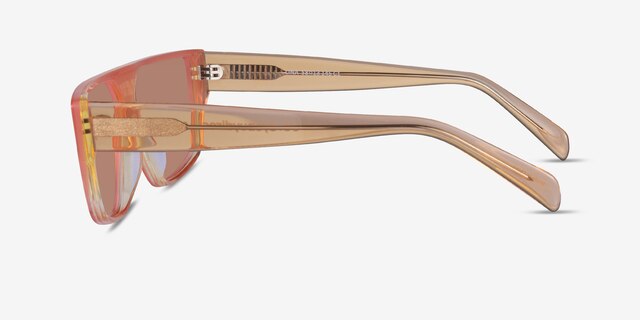 Lina Gradient Orange AcetateSunglass Frames from EyeBuyDirect, Side View