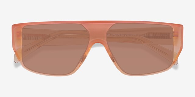 Lina Gradient Orange AcetateSunglass Frames from EyeBuyDirect, Closed View