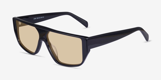 Lina Black AcetateSunglass Frames from EyeBuyDirect, Angle View