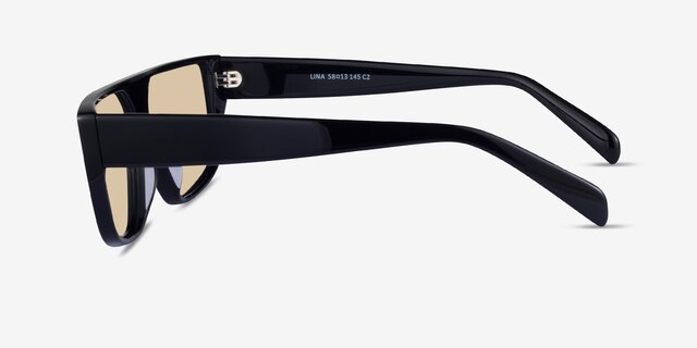 Lina Black AcetateSunglass Frames from EyeBuyDirect, Side View