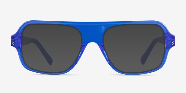 Felix Crystal Blue AcetateSunglass Frames from EyeBuyDirect, Front View