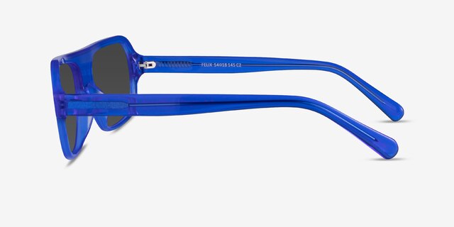 Felix Crystal Blue AcetateSunglass Frames from EyeBuyDirect, Side View