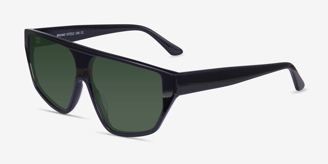 Bruno Black AcetateSunglass Frames from EyeBuyDirect, Angle View