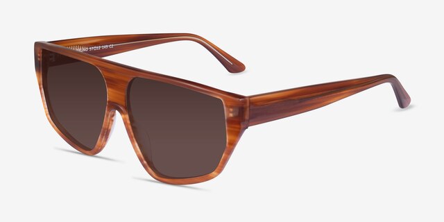 Bruno Striped Brown AcetateSunglass Frames from EyeBuyDirect, Angle View
