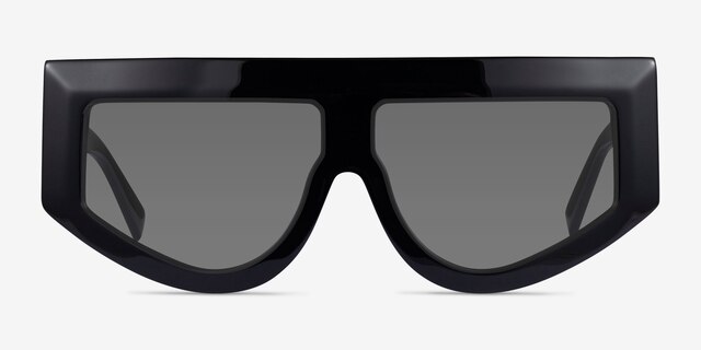 Jagger Black AcetateSunglass Frames from EyeBuyDirect, Front View
